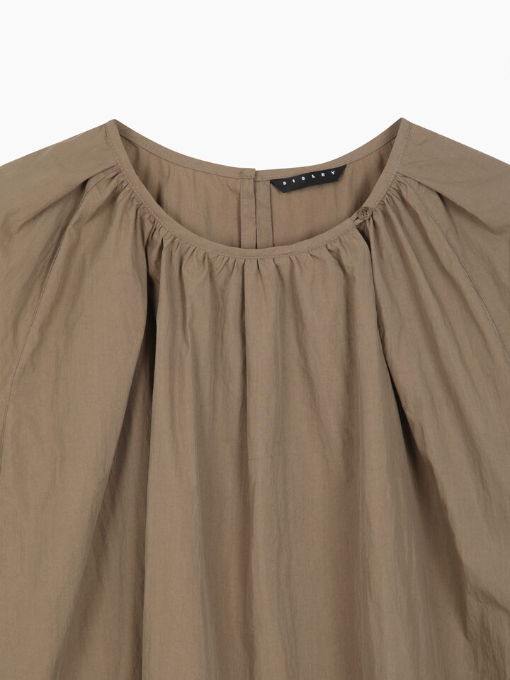 Brown blouse with balloon sleeves - null - Brown | Sisley K image number 3